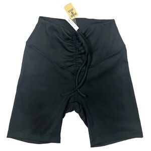 NWT Victoria Secret PINK Women's XS Black High Rise Bike Short Front Cinch